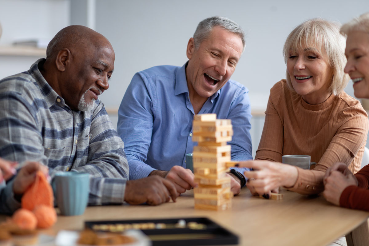 retirees playing game